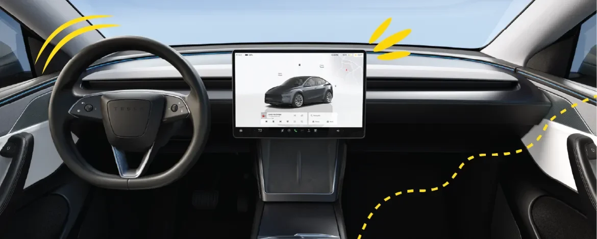 Interior of new Model Y
