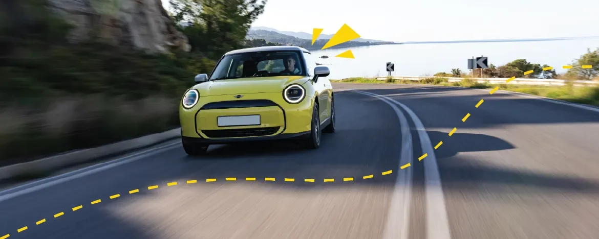 MINI Cooper with yellow accents