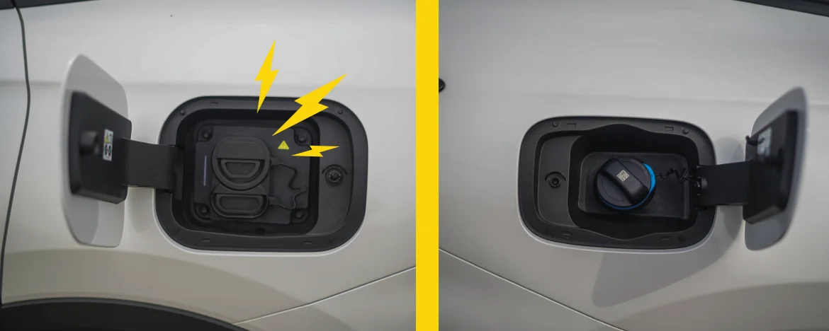 OMODA 9 charging and fuel port