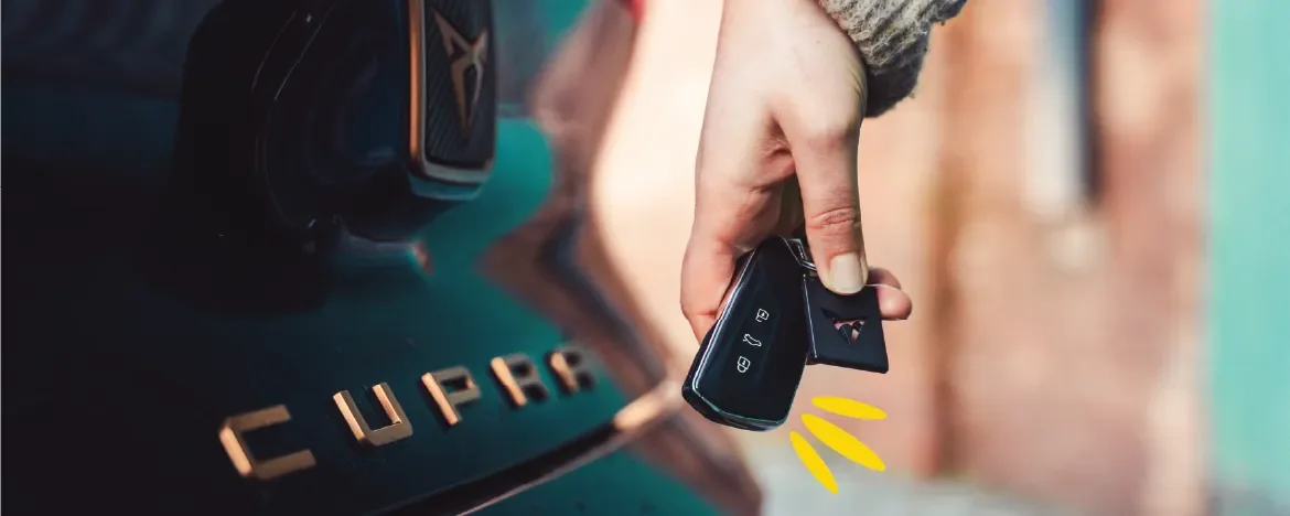 Keys in front of CUPRA Born