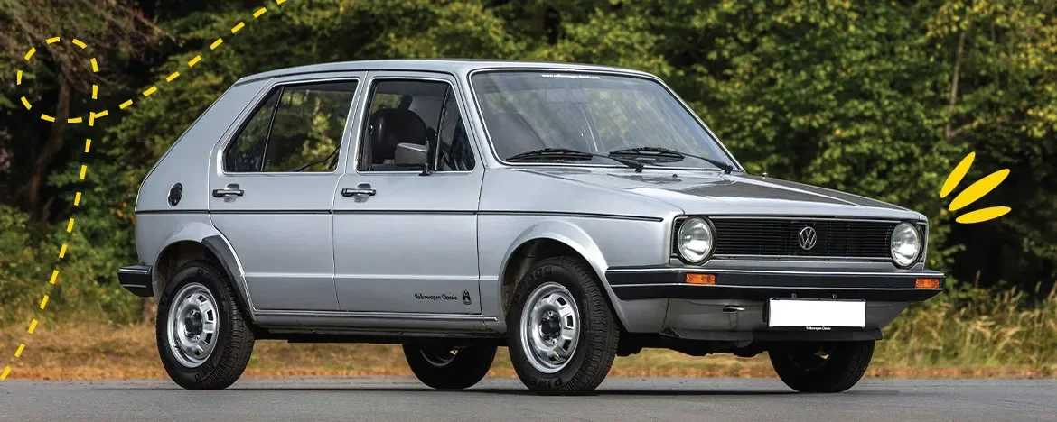 A 5 door Volkswagen Golf GTI MK1 with Carparison accents