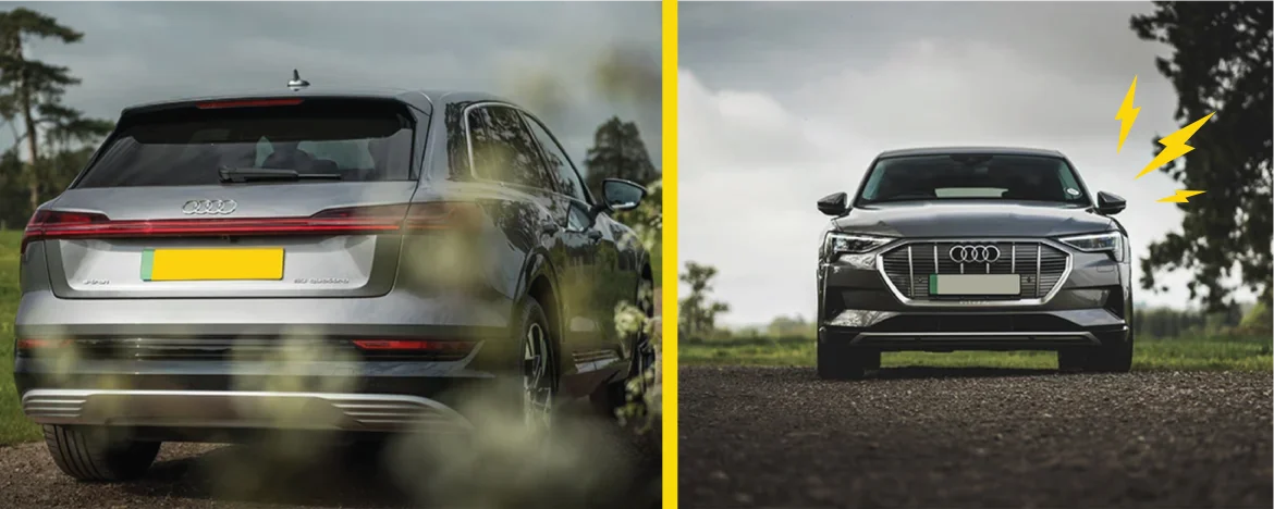 Audi e-tron Sport 50 Quattro rear and front