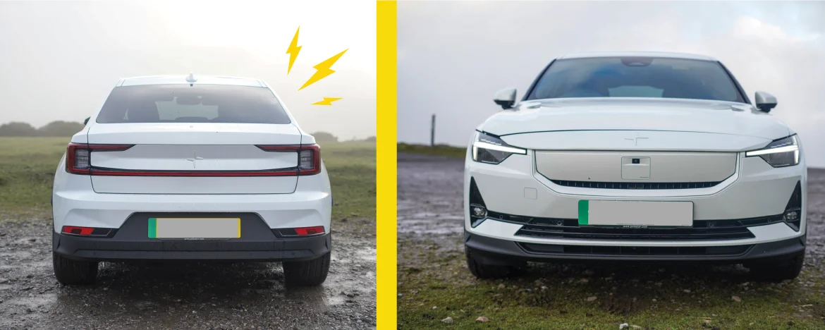 Polestar 2 front and rear