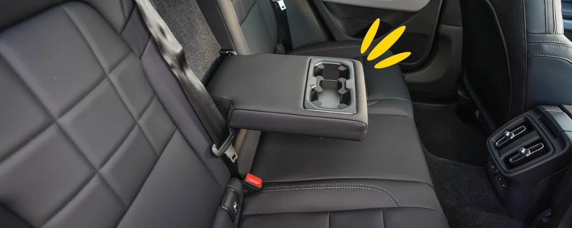 Rear seats in the Polestar 2