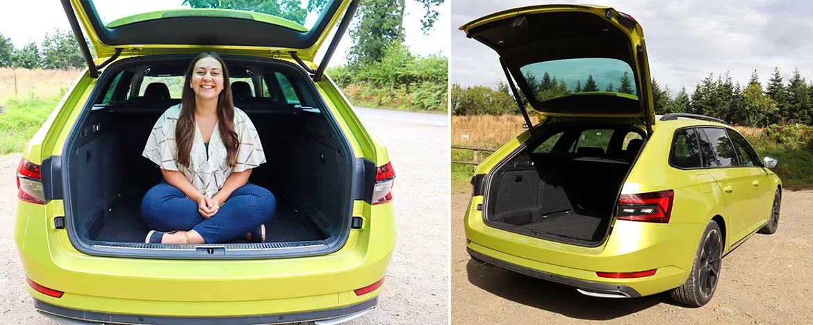 Woman sat in boot
