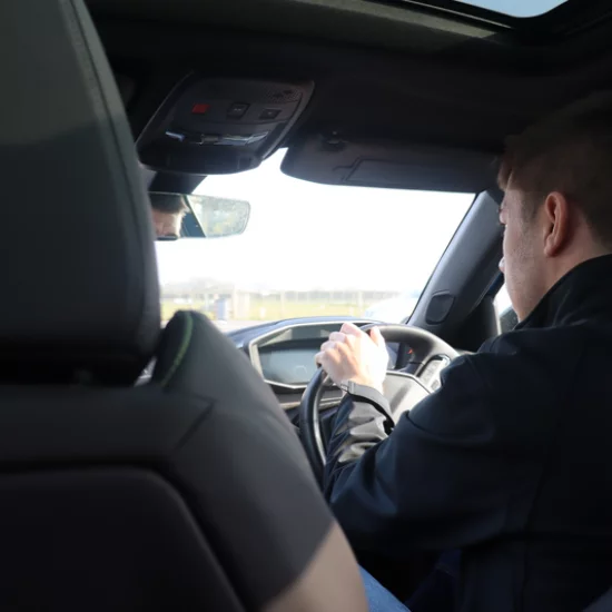 Man driving car